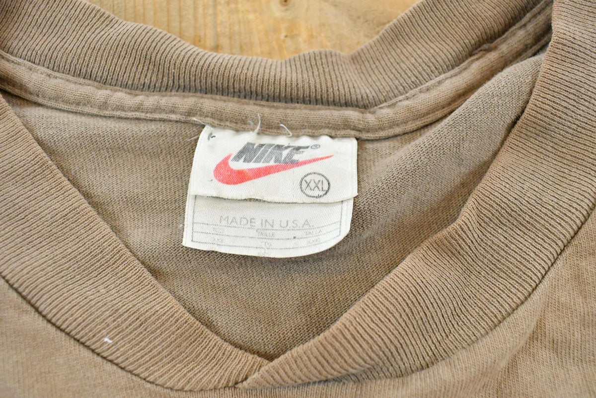 Vintage 1990s Nike Embroidered Mini Swoosh Spellout Logo Long Sleeve Shirt Men's 2XL