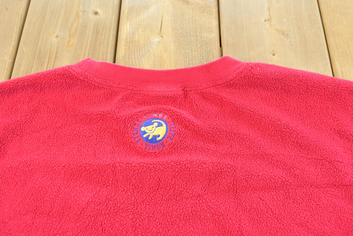 Vintage 1990s Walt Disney Lion King Fleece Crew Neck Sweatshirt Men's L / 90s Streetwear / Simba Timon Pumba Rafiki