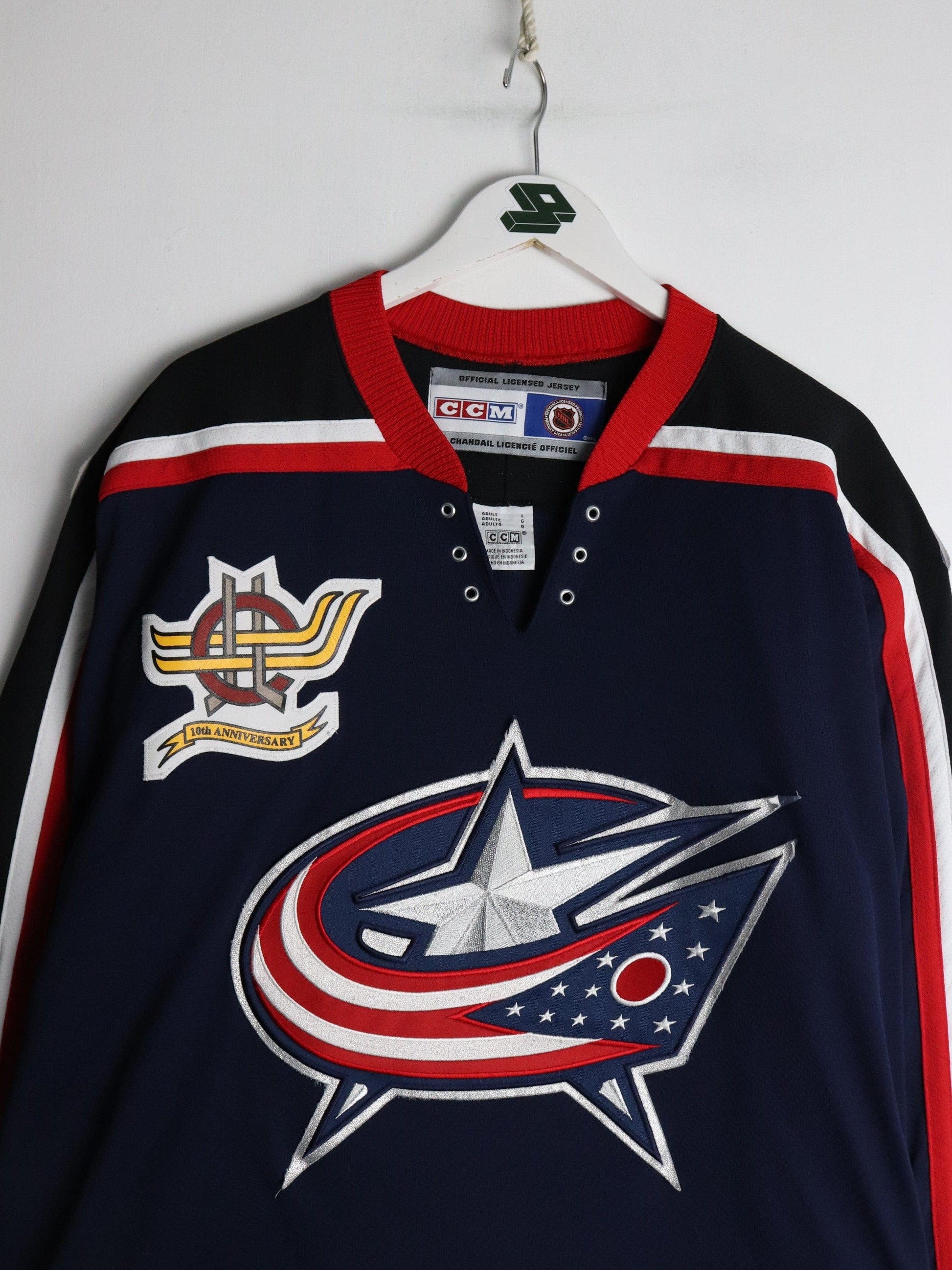 CCM Jersey Columbus Blue Jackets Hockey Jersey Mens Large Blue CCM