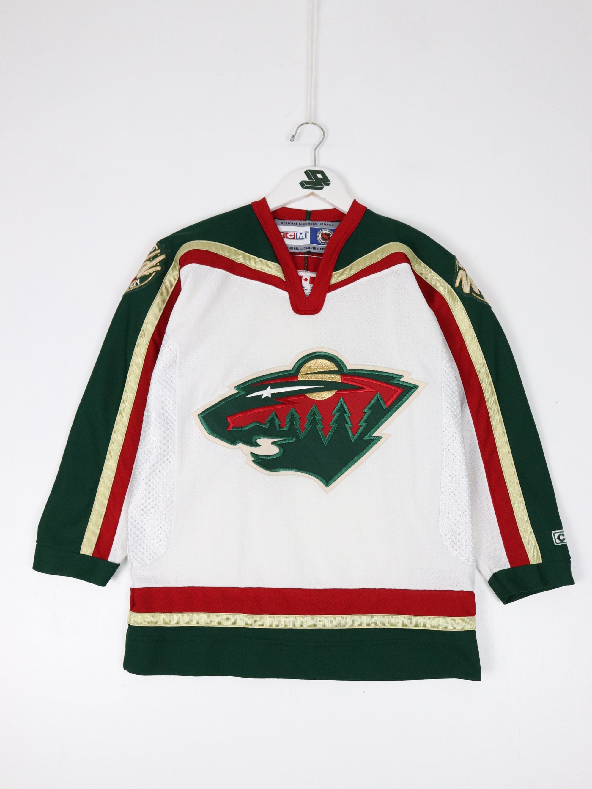 Vintage NHL Minnesota Wild Hockey Hoodie Sweatshirt Green Youth