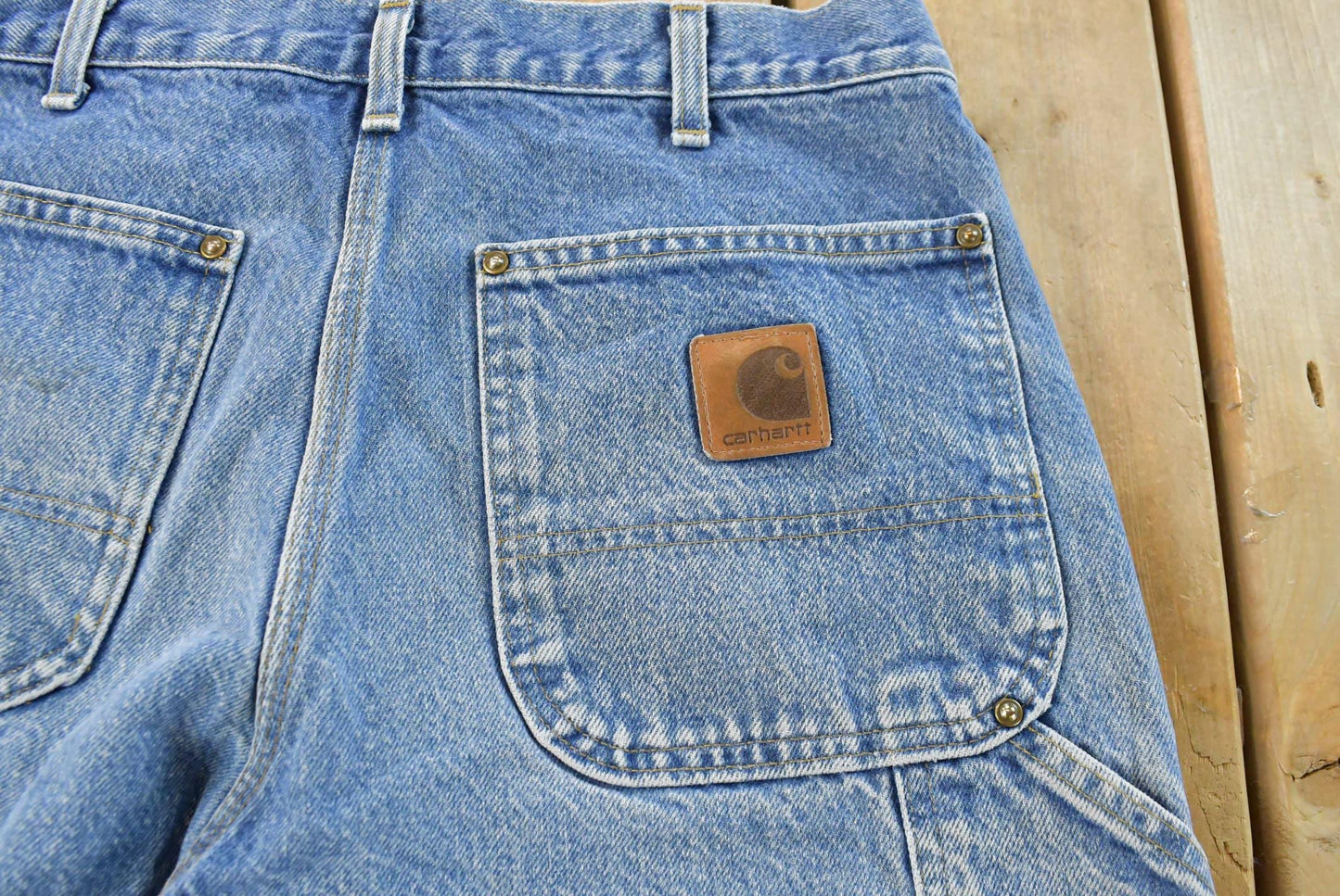 Vintage 2000s Carhartt Distressed Double Knee Denim Work Jeans Men's 31 x 29