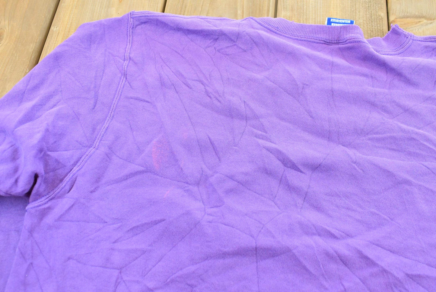 Vintage 1990s Champion Script Logo Purple Crewneck Sweatshirt Men's Medium