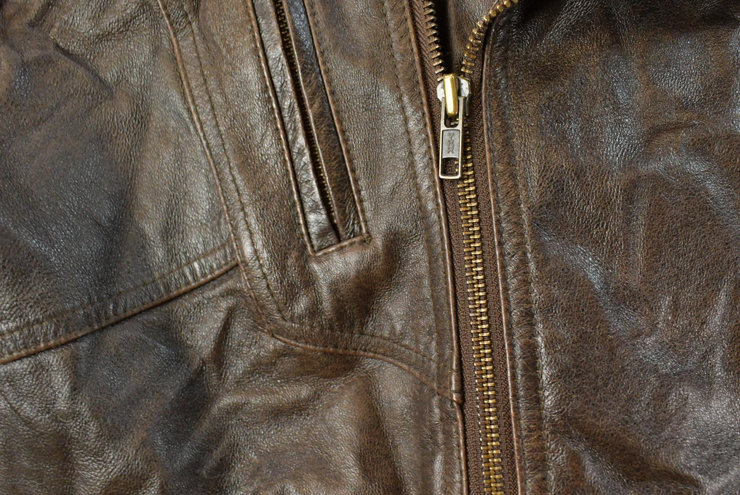 Vintage 1990s Passport Leather Motorcycle Biker Jacket Men's L