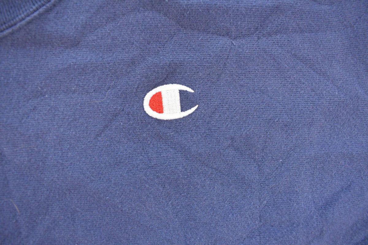 Vintage 2000s Champion Reverse Weave Blank Navy Blue Crewneck Sweatshirt Men's L