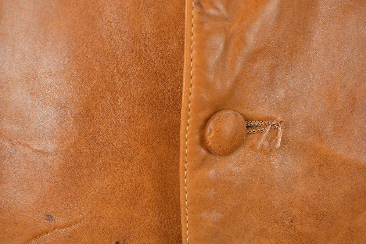 Vintage 1980s Continental Leather Western Vest Jacket Men's M