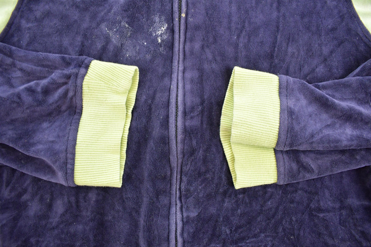 Vintage 1990s Sports Savvy Velour Zip Up Track Suit Women's L