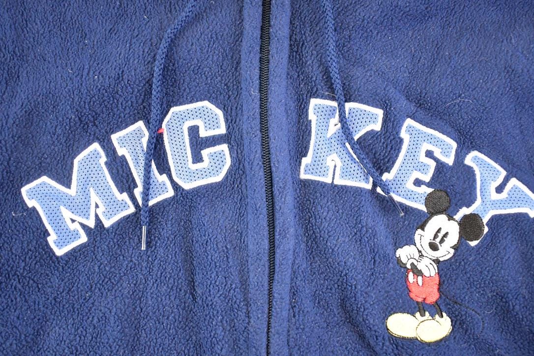 Vintage 1990s Disney Mickey Mouse Fleece Hoodie Sweatshirt Men's M