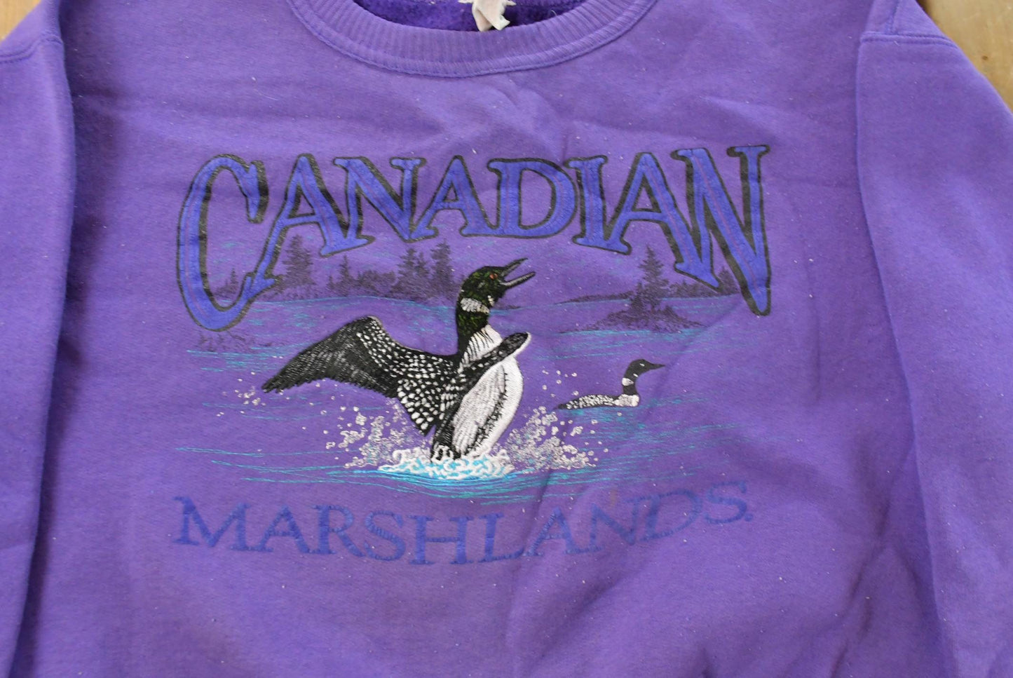 Vintage 1990s Canadian Marshlands Loon Crewneck Sweatshirt Men's M