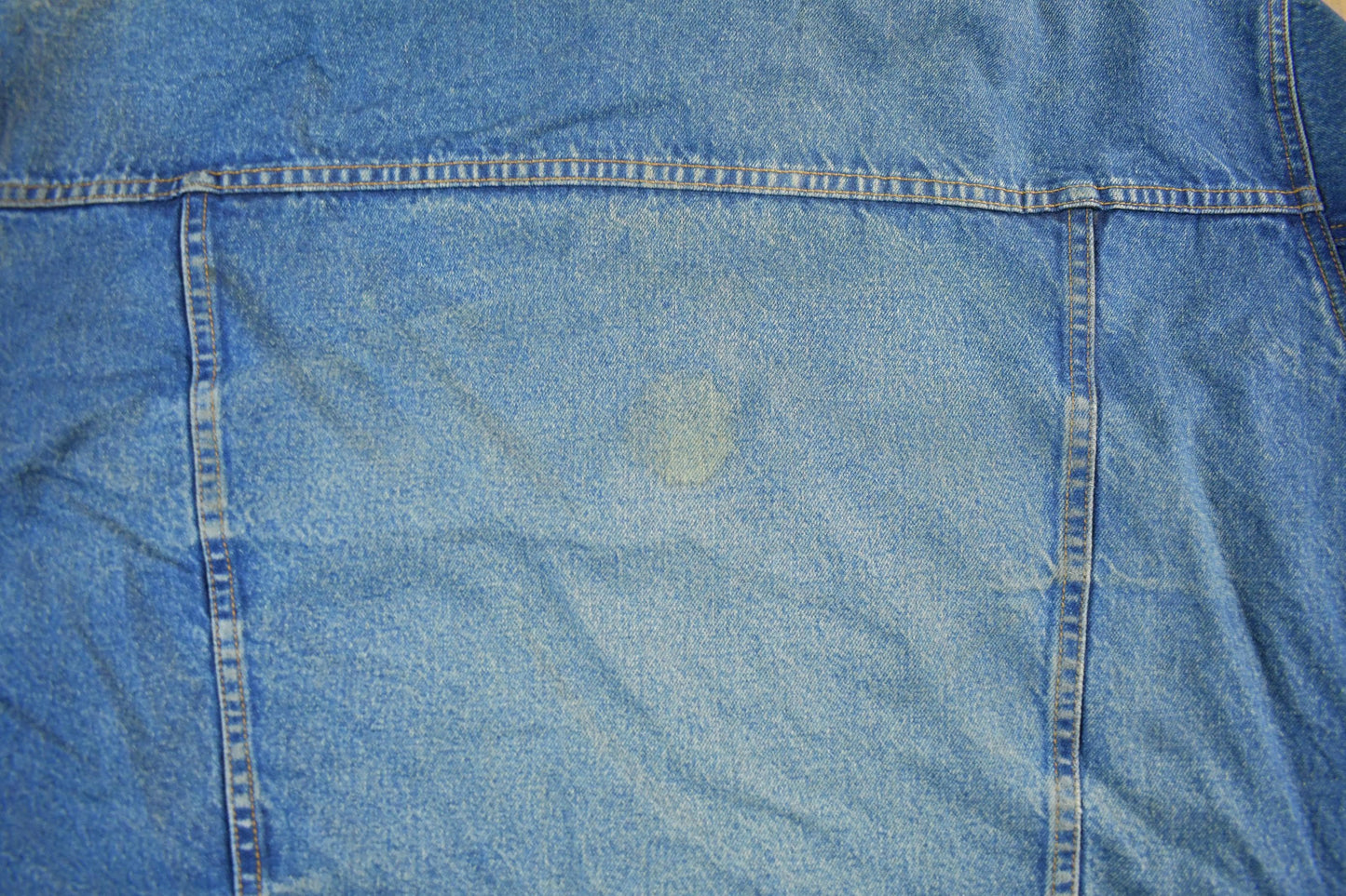 Vintage 1990s Wrangler Rugged Wear Denim Jean Trucker Jacket Men's 2XL