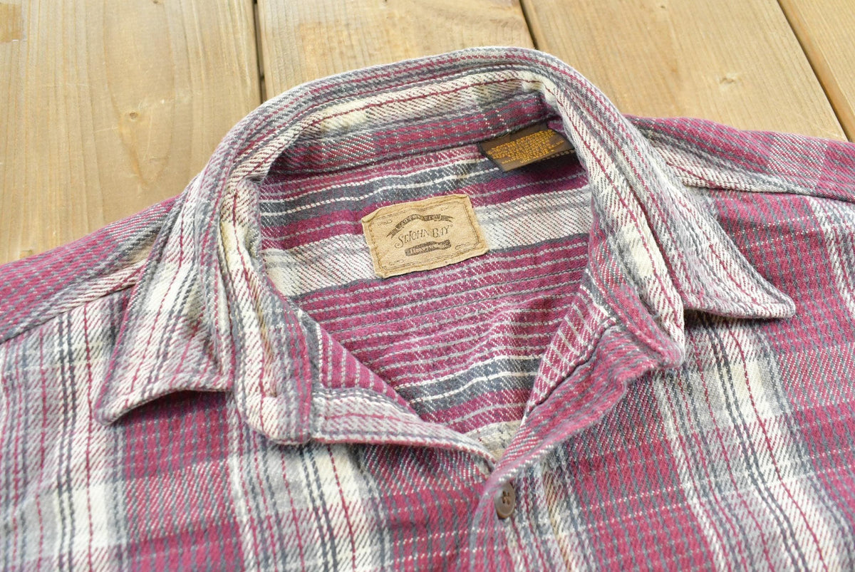 Vintage 1990s St. John's Bay Heavyweight Flannel Plaid Button Up Shirt Men's L