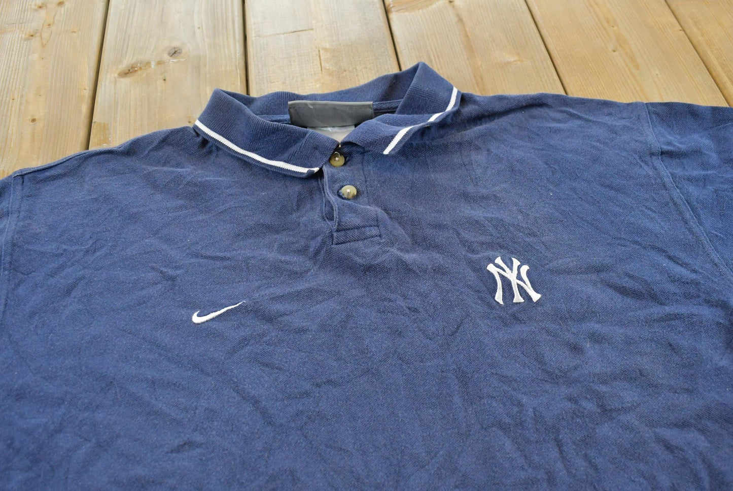Vintage 1990s Nike Team New York yankees Embroidered Logo Polo Shirt Men's XL