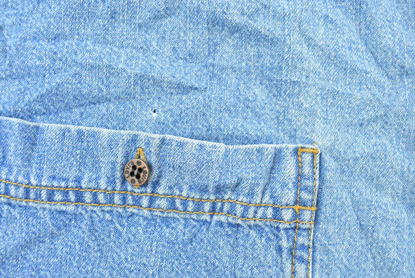 Vintage 1990s Levis Red Tab Denim Button Up Shirt Men's XL / Western Style / 90s Streetwear / Made in Hong Kong