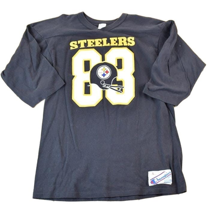 Champion Clothing > Gender Neutral Adult Clothing > Hoodies & Sweatshirts > Sweatshirts Vintage 1980s Champion Pittsburgh Steelers NFL Crewneck Sweatshirt Men's Large/