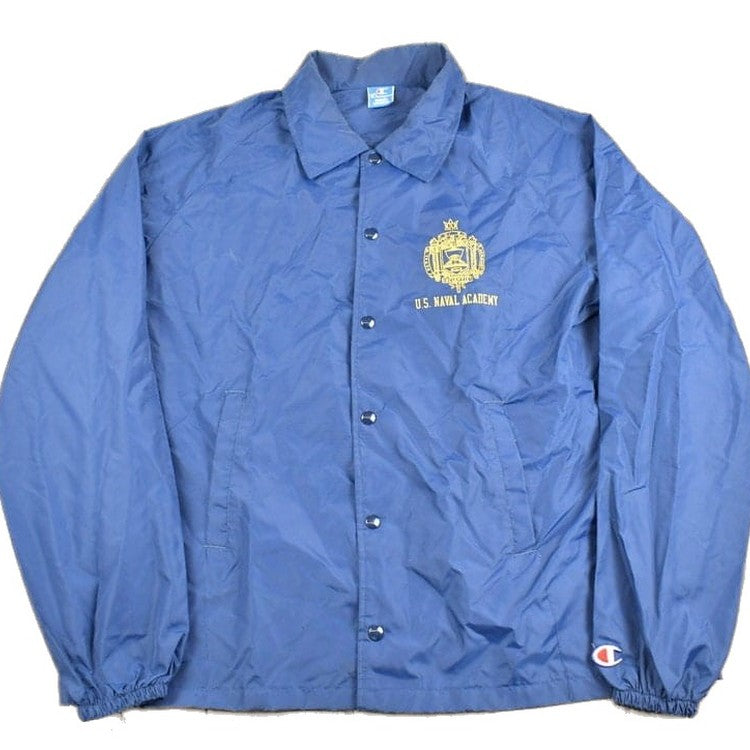 Champion Clothing > Gender Neutral Adult Clothing > Jackets & Coats Vintage 1980s US Naval Academy Champion Windbreaker Jacket Men's Large