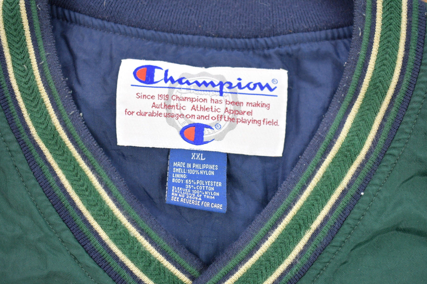 Champion Clothing > Gender Neutral Adult Clothing > Jackets & Coats Vintage 1990s Champion Notre Dame Graphic Windbreaker Jacket Men's 2XL