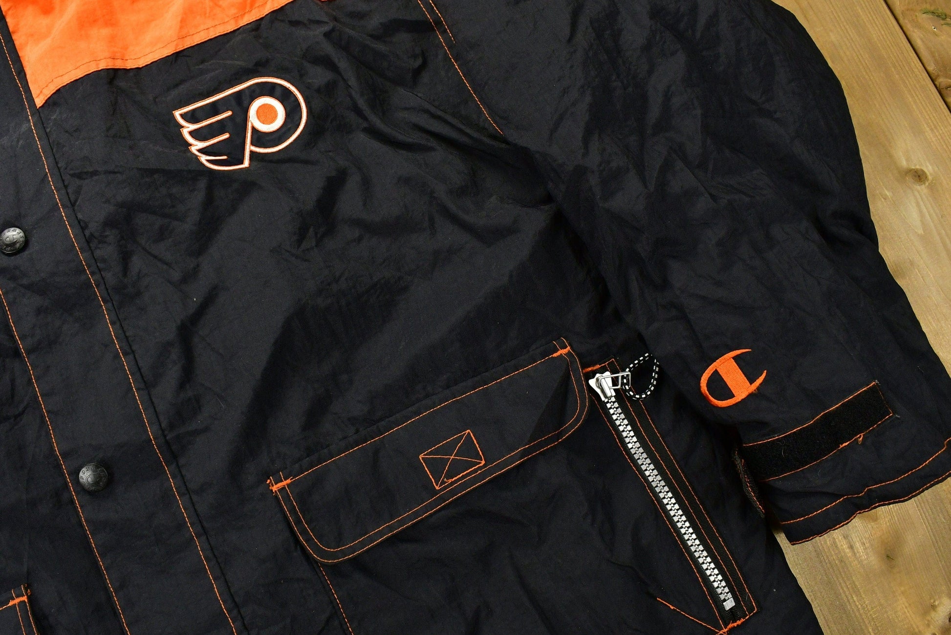 Champion Clothing > Gender Neutral Adult Clothing > Jackets & Coats Vintage 1990s Philadelphia Flyers NHL Champion Ski Jacket Men's 2XL