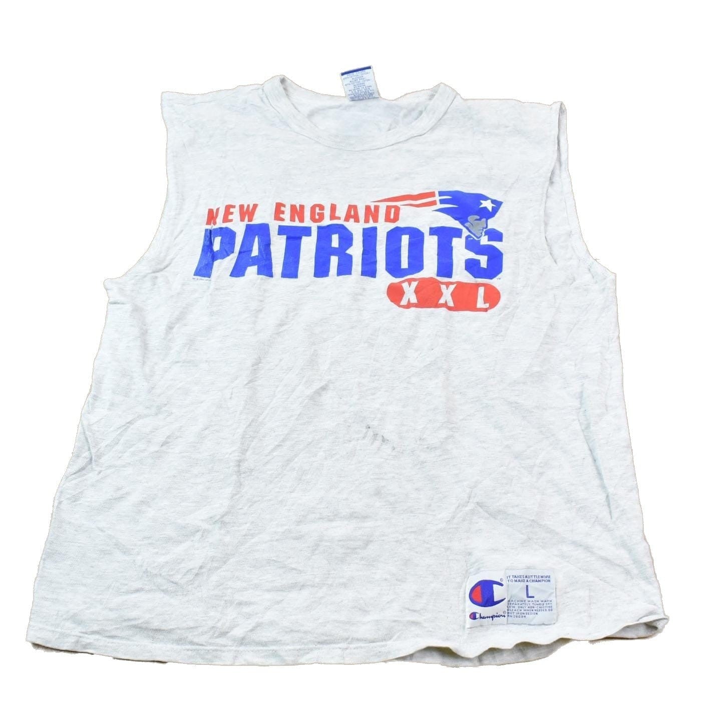 Champion Clothing > Gender Neutral Adult Clothing > Tops & Tees > T Shirts Vintage 1990a New England Patriots Champion Sportswear Graphic Tank Top Men's Large