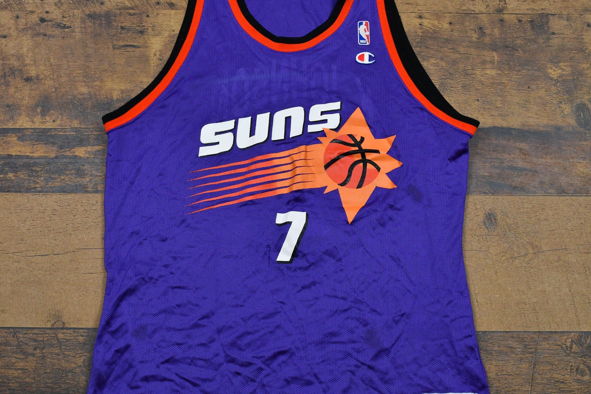 Champion Clothing > Men's Clothing > Sports & Fitness Vintage 1990s Kevin Johnson Phoenix Suns NBA Champion Jersey Men's XL/ 90s NBA Basketball Sportswear / Made In USA / #7
