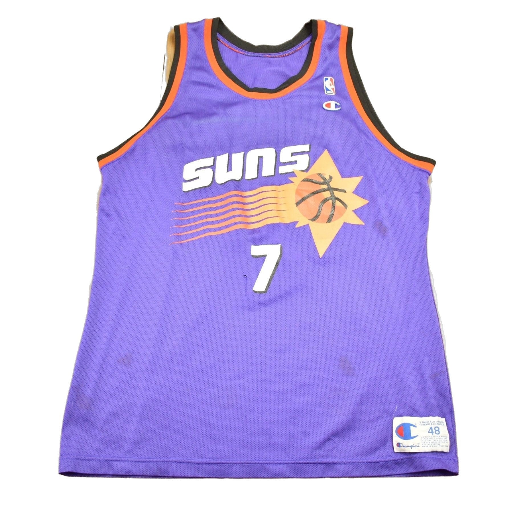 Champion Clothing > Men's Clothing > Sports & Fitness Vintage 1990s Kevin Johnson Phoenix Suns NBA Champion Jersey Men's XL/ 90s NBA Basketball Sportswear / Made In USA / #7