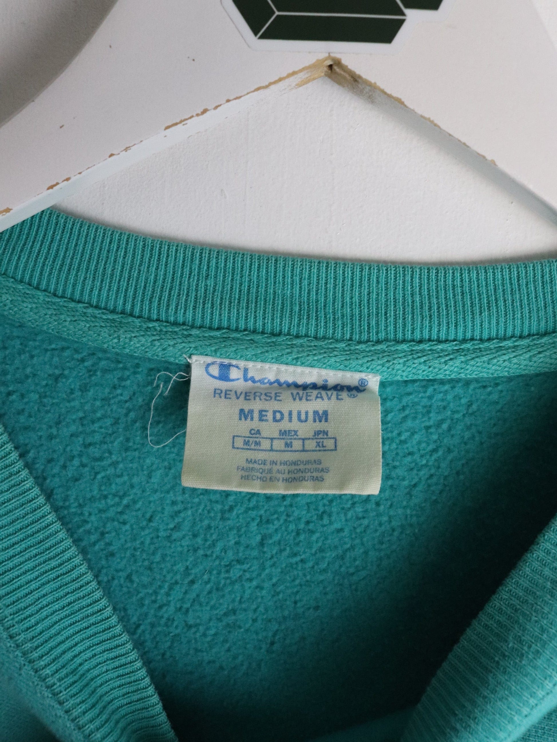 Champion Sweatshirt Mens Medium Teal Reverse Weave from propervintagecanada