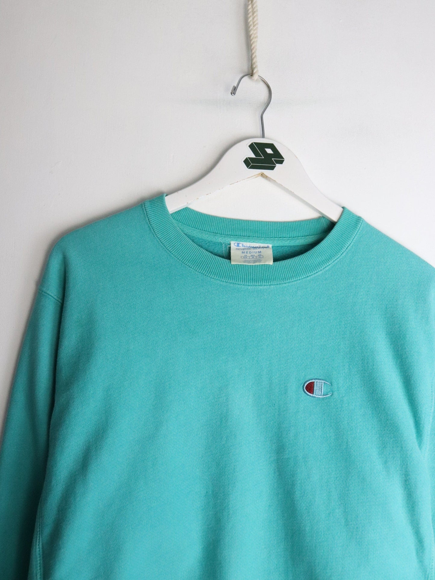 Champion Sweatshirt Mens Medium Teal Reverse Weave from propervintagecanada