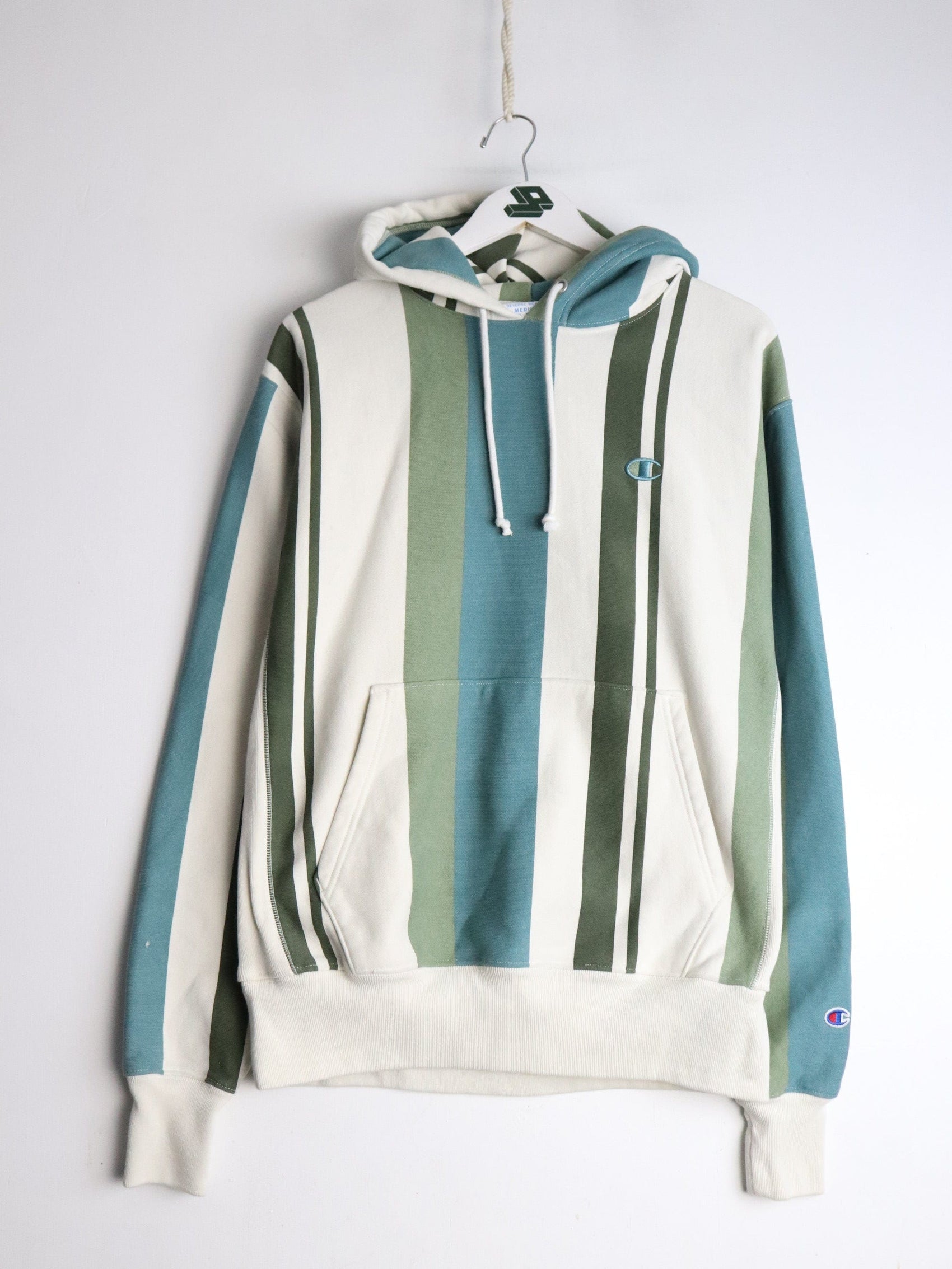 Champion Sweatshirt Mens Medium White Reverse Weave Hoodie from propervintagecanada