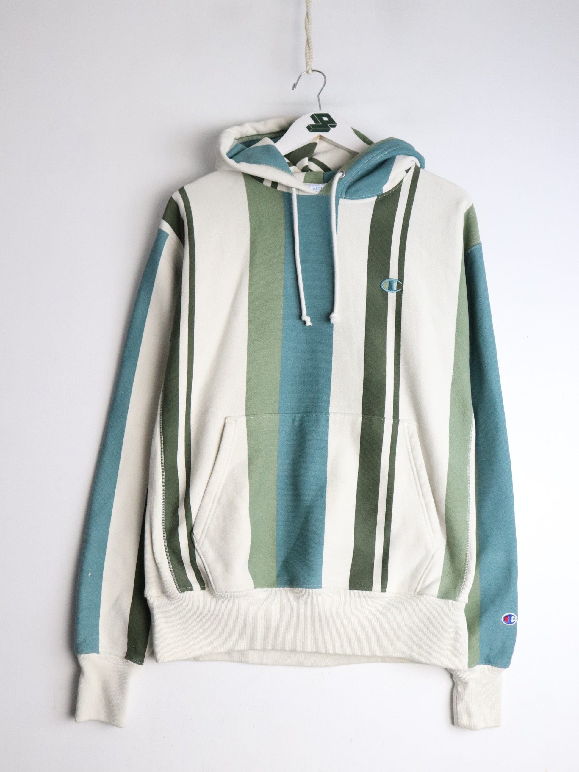 Champion Sweatshirt Mens Medium White Reverse Weave Hoodie from propervintagecanada