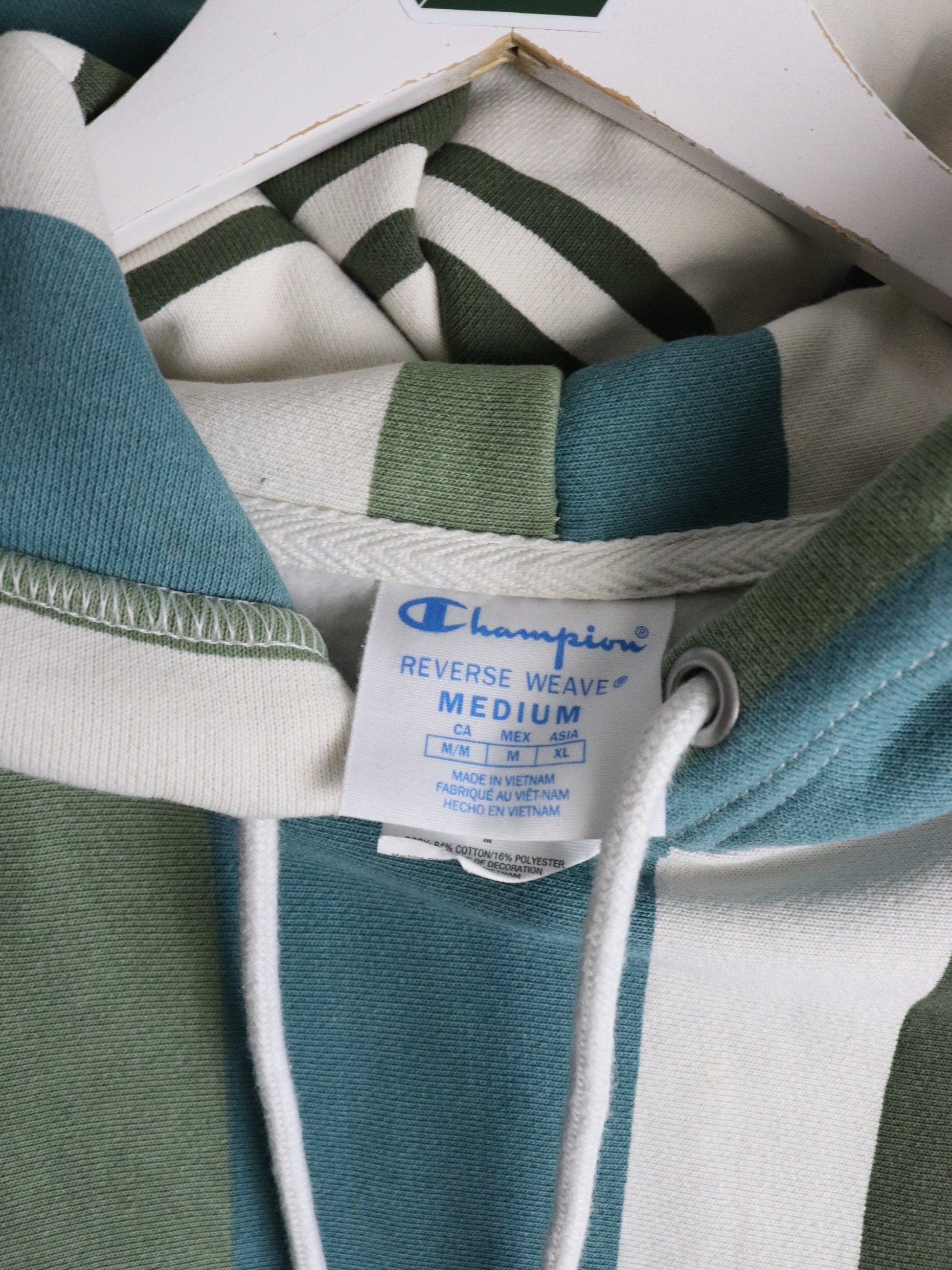 Champion Sweatshirt Mens Medium White Reverse Weave Hoodie from propervintagecanada