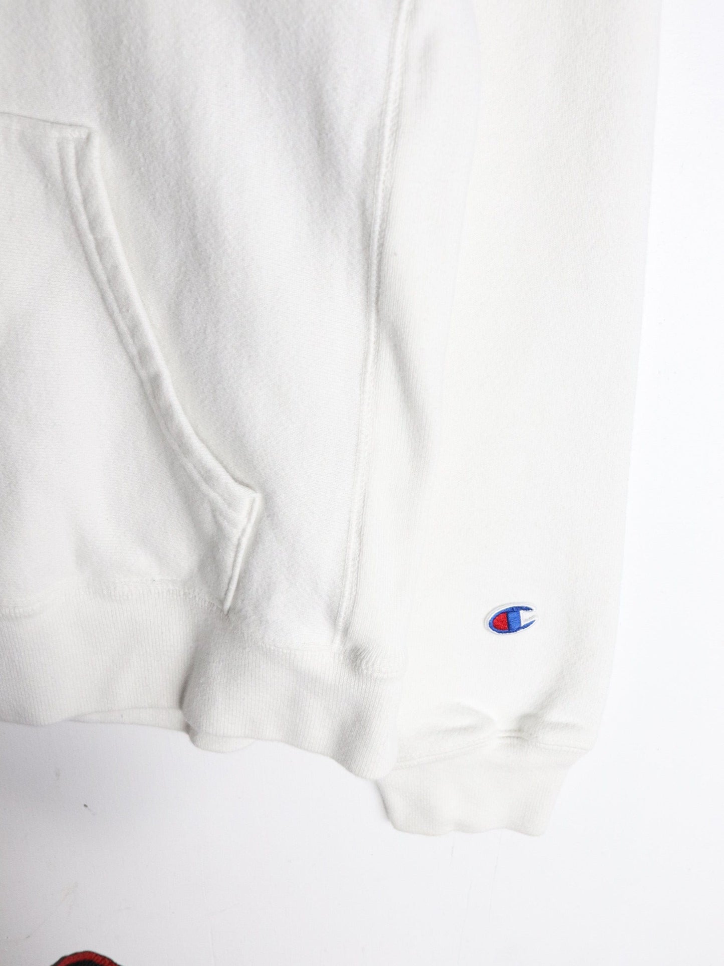 Champion Sweatshirt Youth Medium White Reverse Weave Hoodie from propervintagecanada