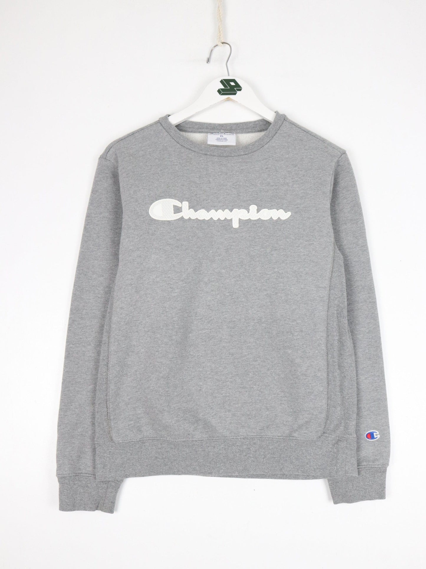 Champion Sweatshirt Youth XL Grey Logo Sweater from propervintagecanada