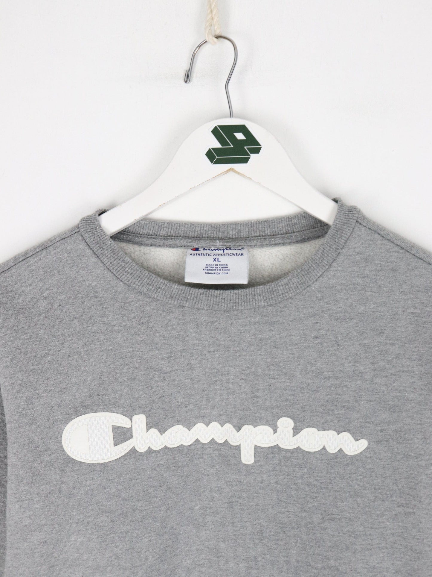Champion Sweatshirt Youth XL Grey Logo Sweater from propervintagecanada