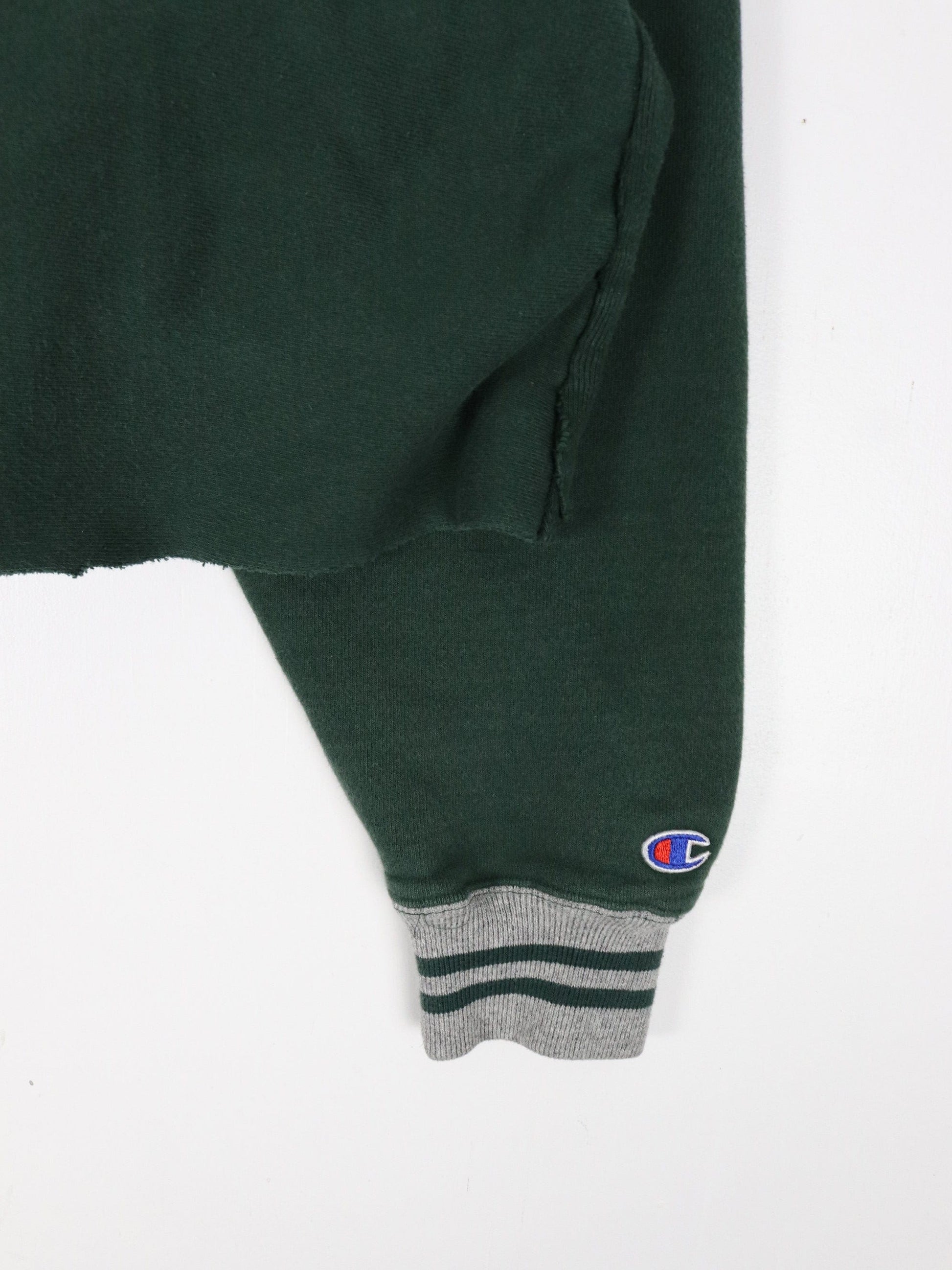 Champion Sweatshirts & Hoodies Vintage Champion Sweatshirt Fits Adult Cropped XL Green Reverse Weave 90s