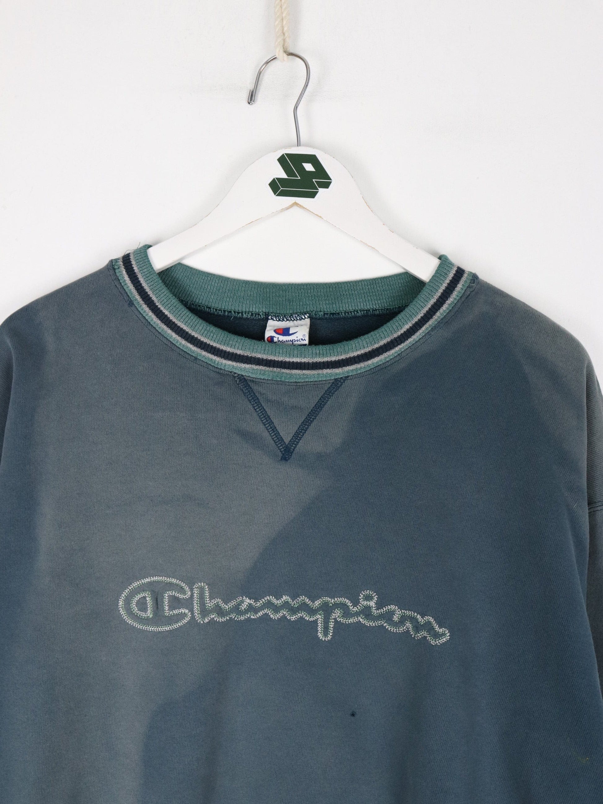 Champion Sweatshirts & Hoodies Vintage Champion Sweatshirt Mens 2XL Blue 90s Logo Sweater