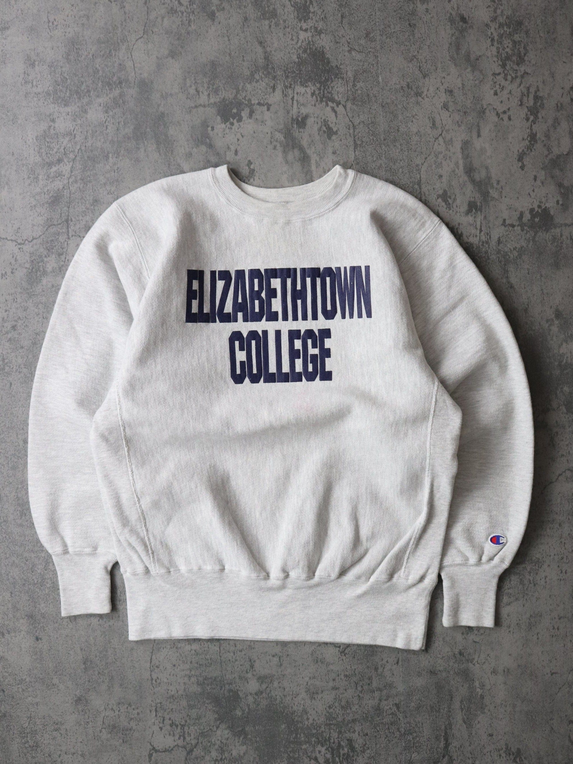 Vintage Elizabethtown College Sweatshirt Mens Large Grey Champion