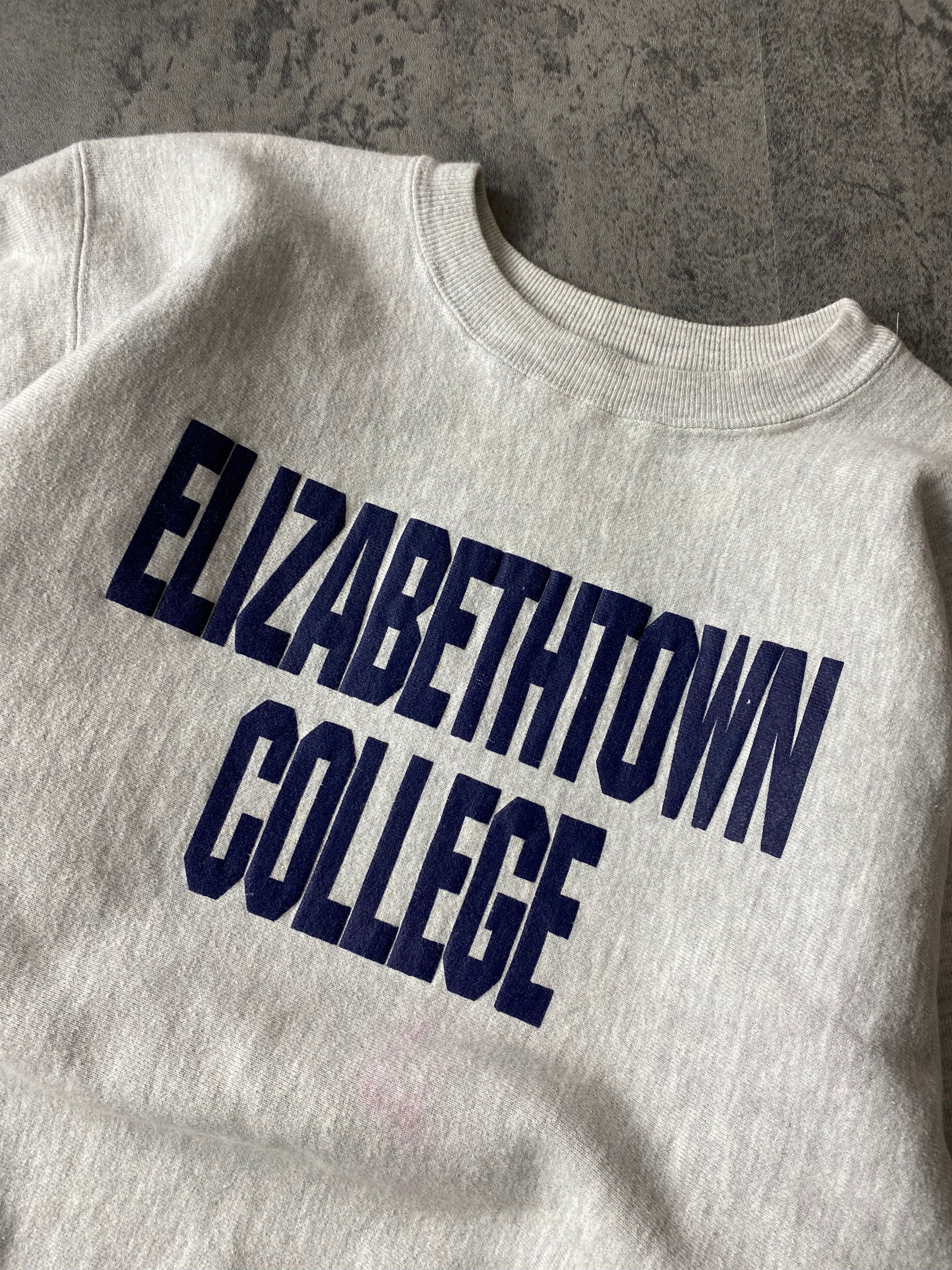 Vintage Elizabethtown College Sweatshirt Mens Large Grey Champion