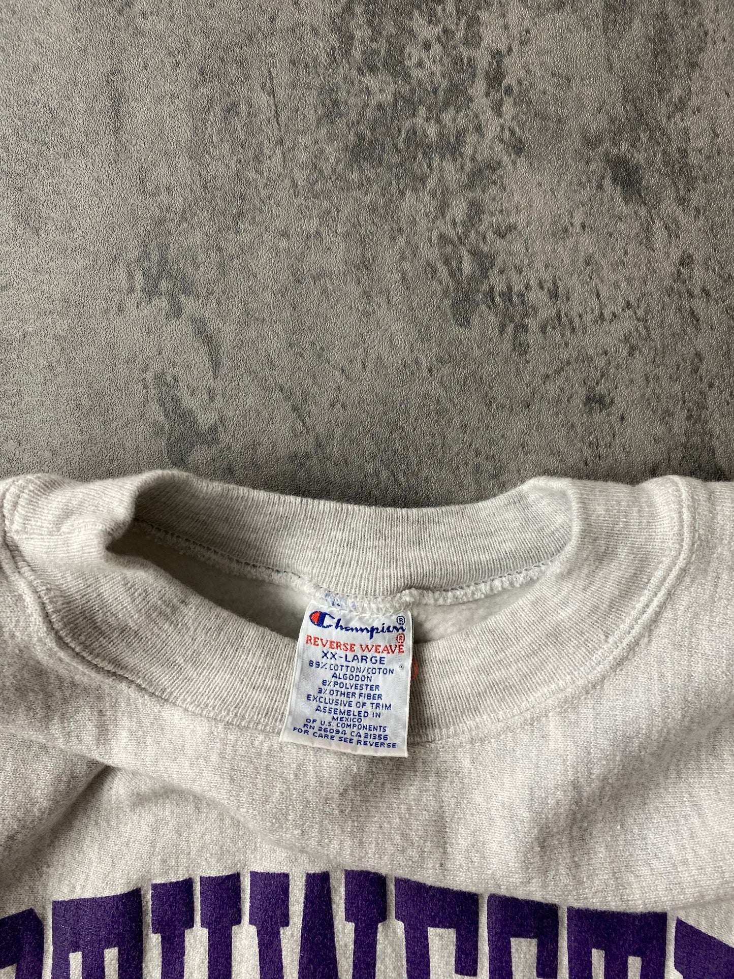 Vintage Northwestern Sweatshirt Mens 2XL Grey Champion Reverse Weave C Proper Vintage