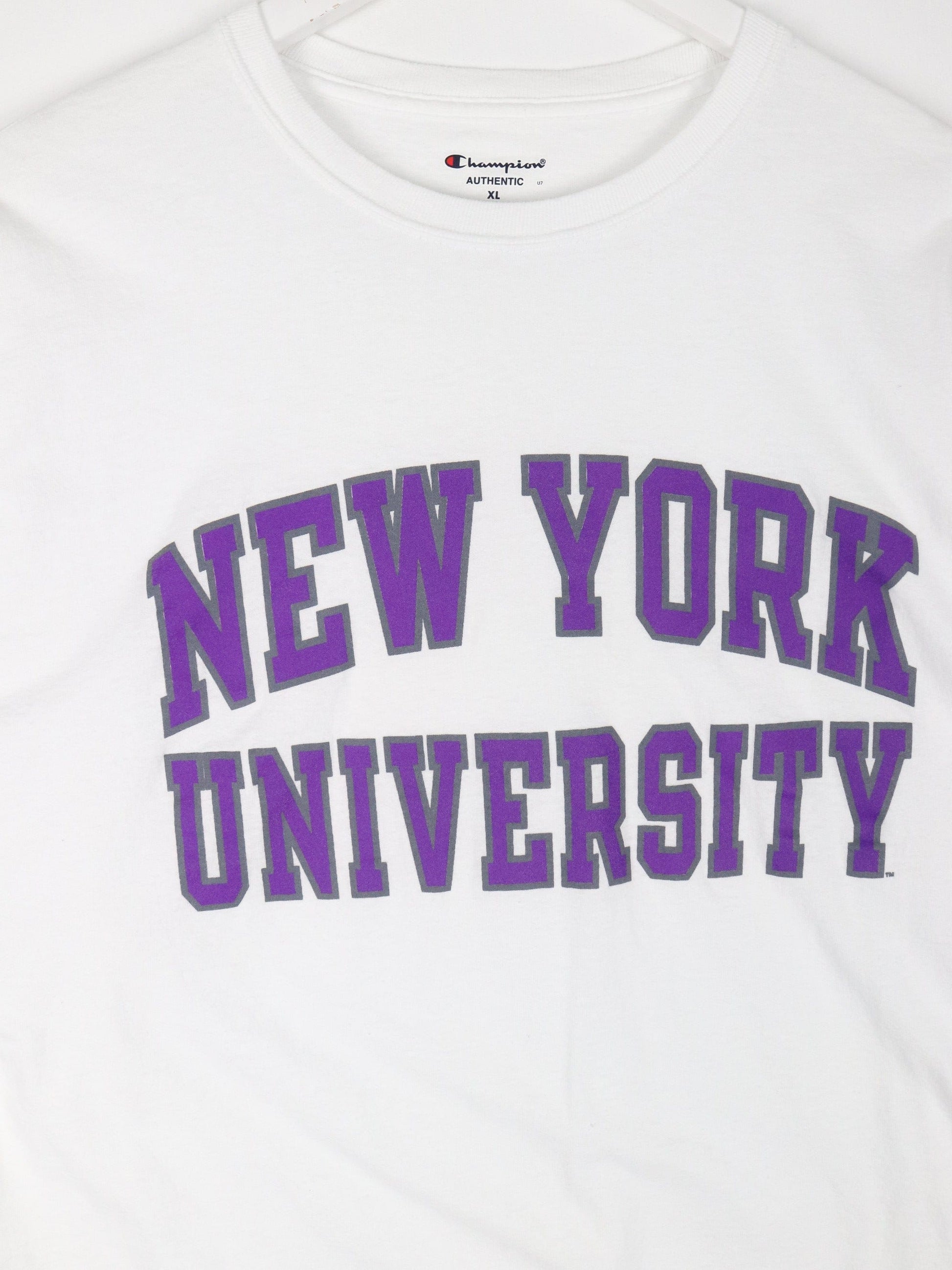 Champion T-Shirts & Tank Tops New York University T Shirt Mens XL White College