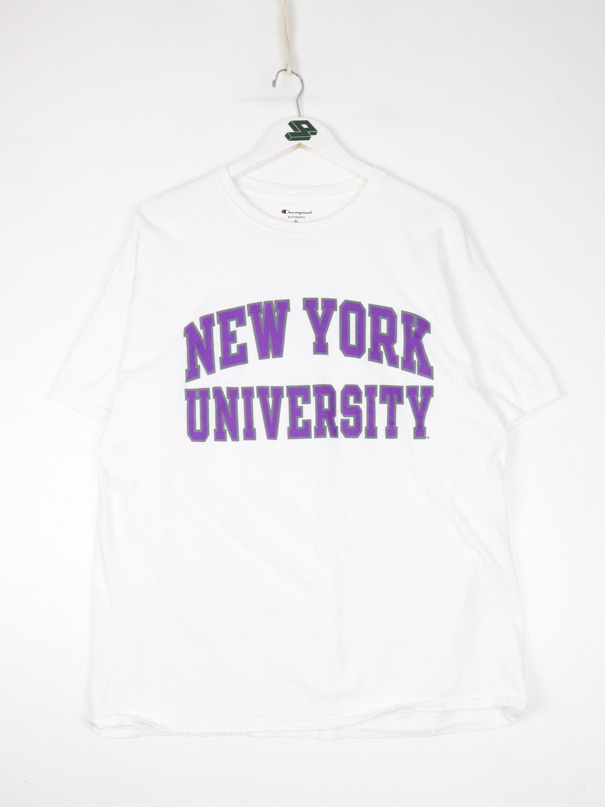 Champion T-Shirts & Tank Tops New York University T Shirt Mens XL White College