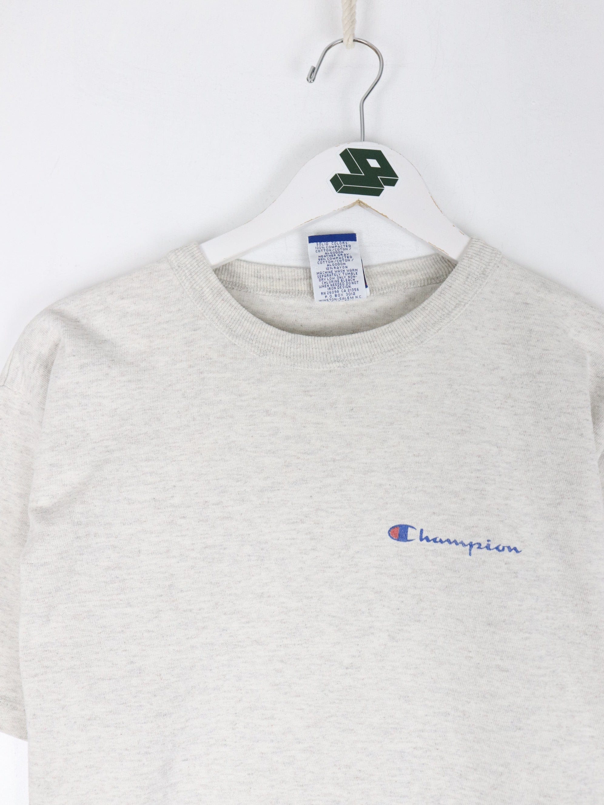 Vintage Champion T Shirt Mens Large Grey Script Logo 90s – Proper