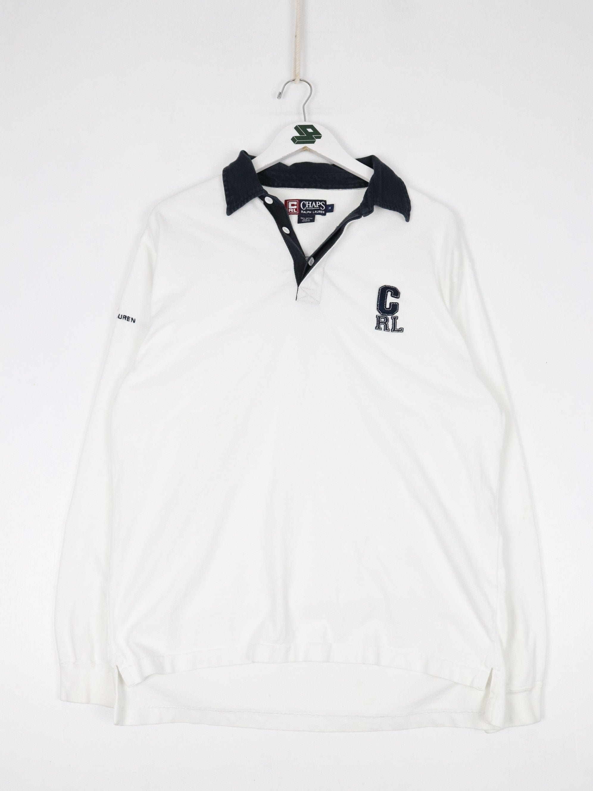 Vintage Chaps Ralph Lauren Shirt Mens Medium White Rugby – Proper Vintage