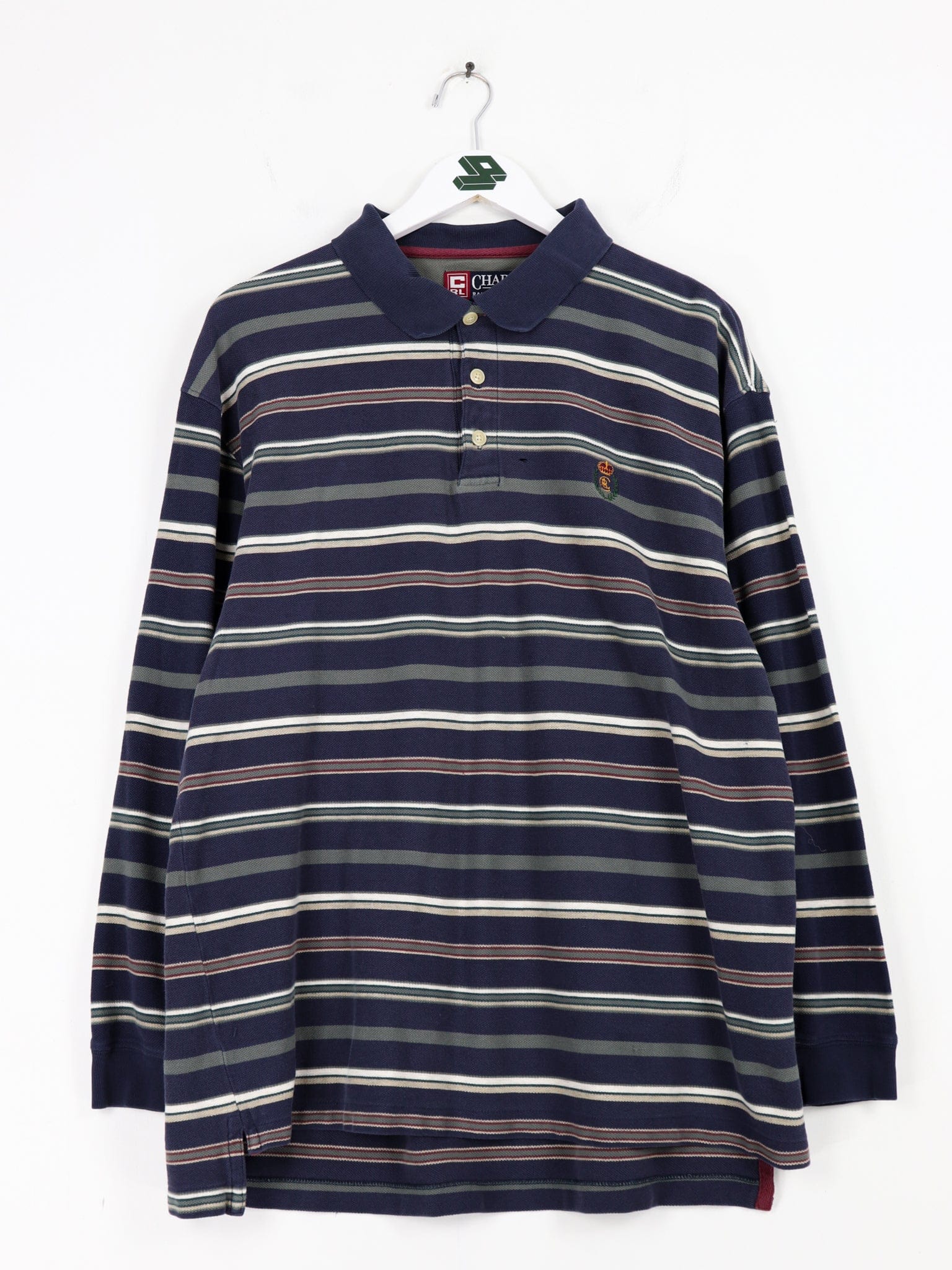 Vintage Chaps Ralph Lauren Shirt Mens XL Blue Striped Long Sleeve