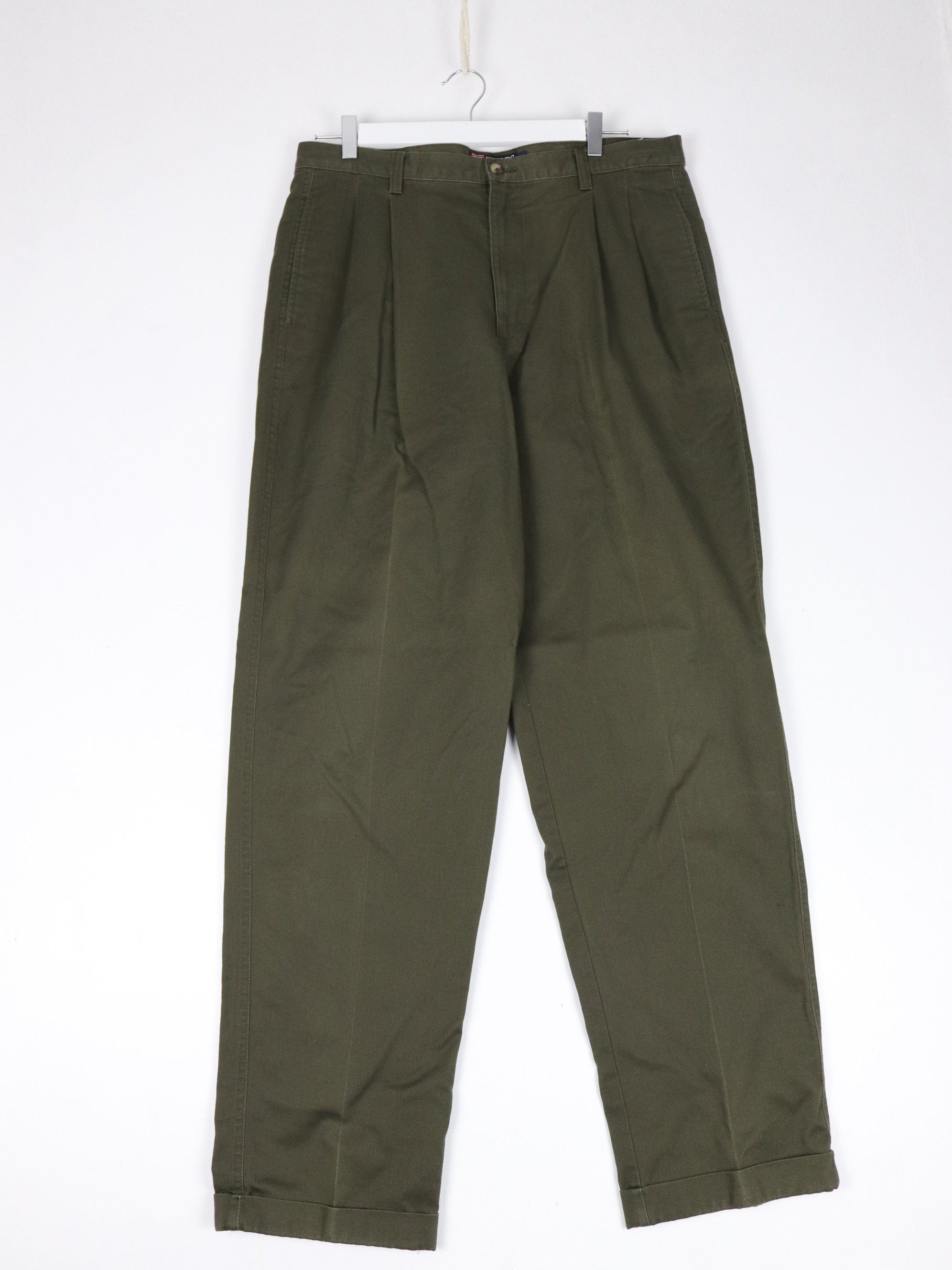 Vintage Chaps Ralph Lauren Pants 36 x 34 Green Chino Trousers