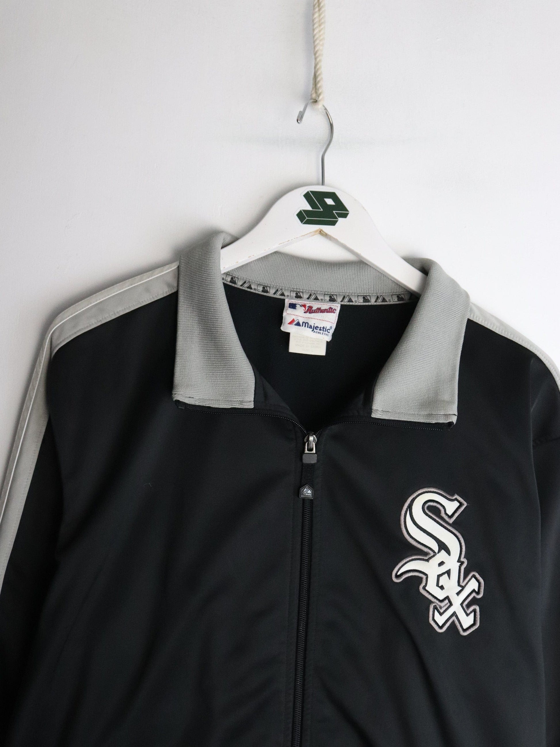 Chicago White Sox Track Jacket Mens XL Black MLB from propervintagecanada