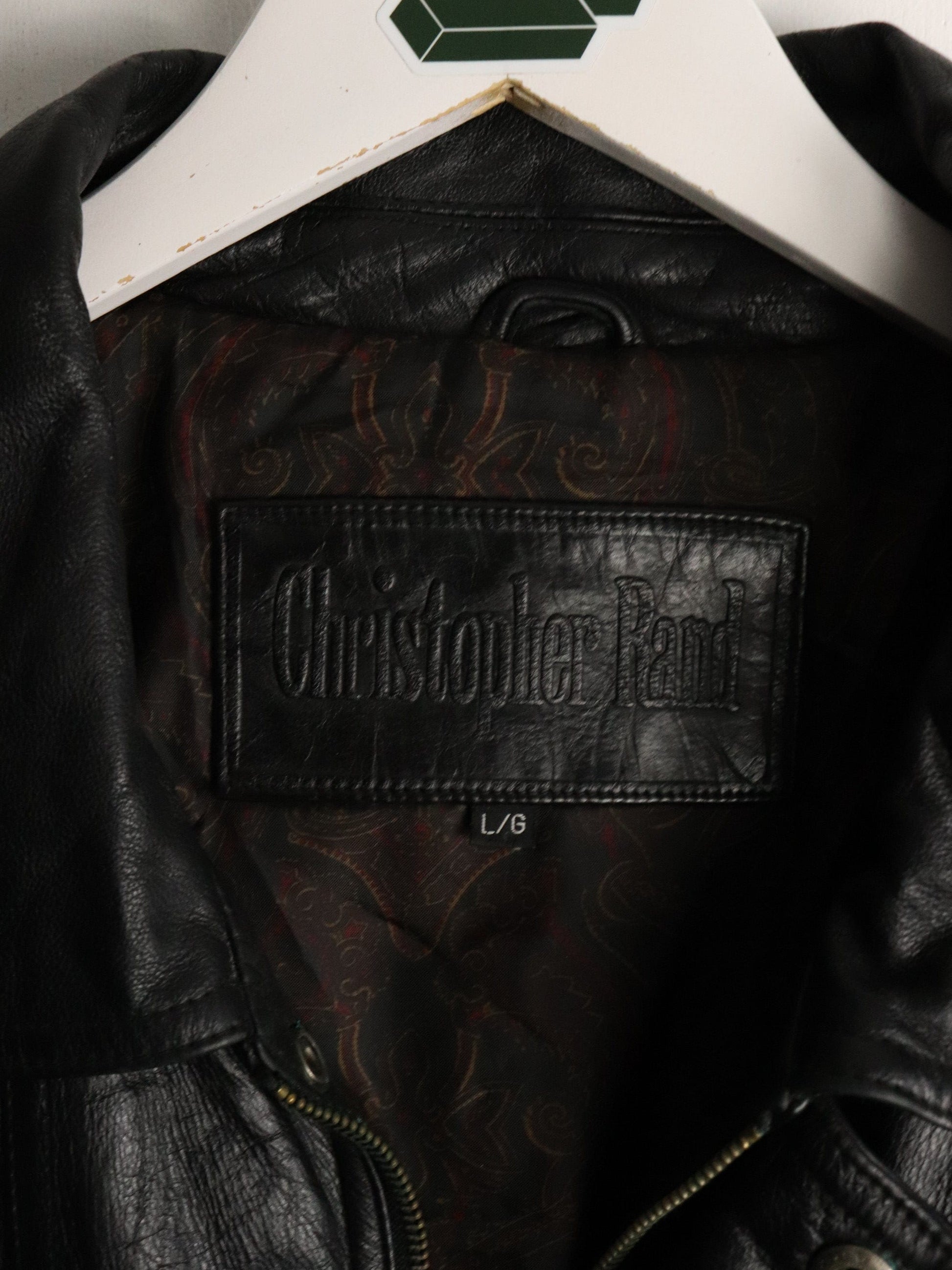 Christopher Rand Jacket Mens Large Black Leather from propervintagecanada