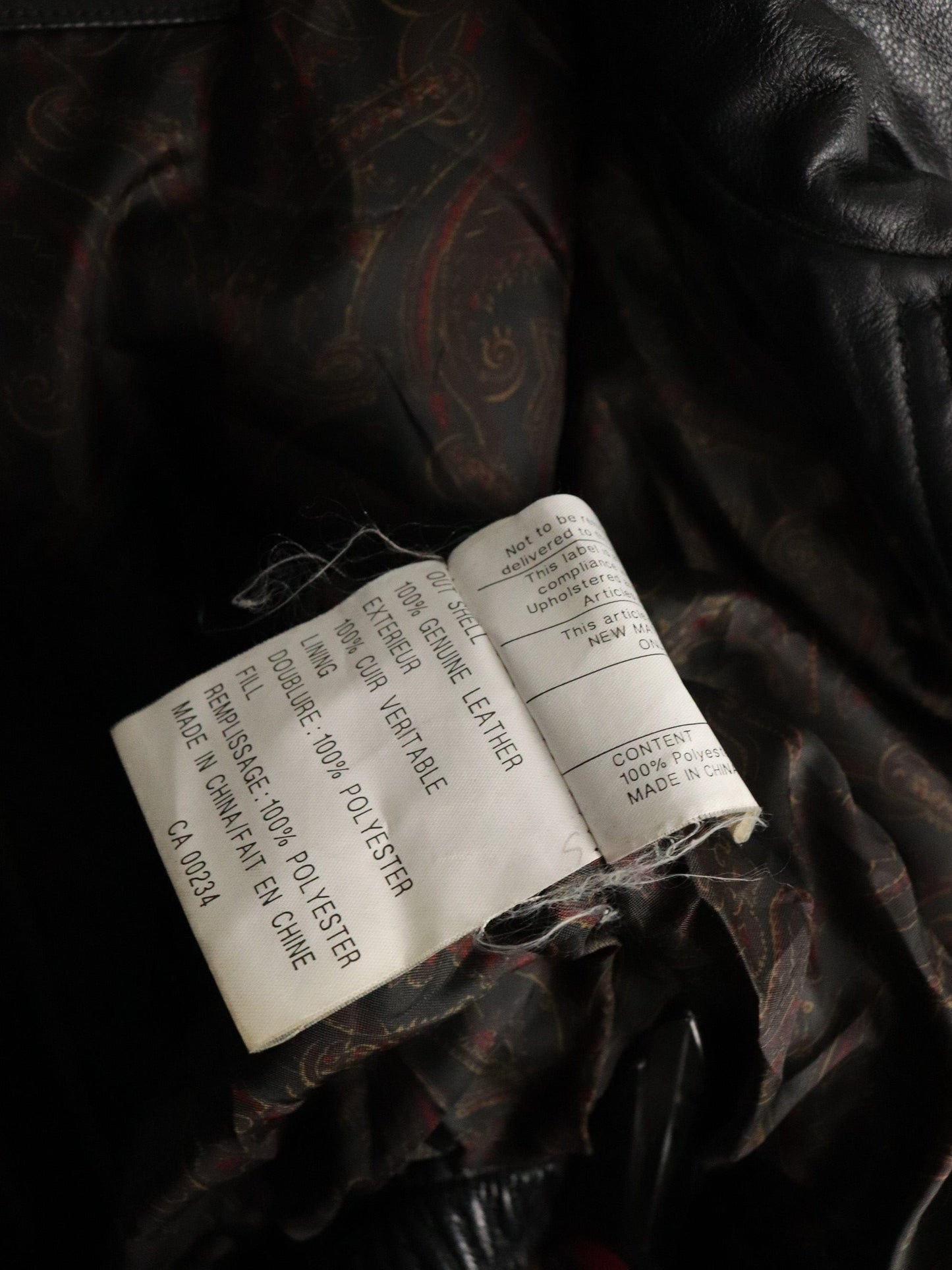 Christopher Rand Jacket Mens Large Black Leather from propervintagecanada