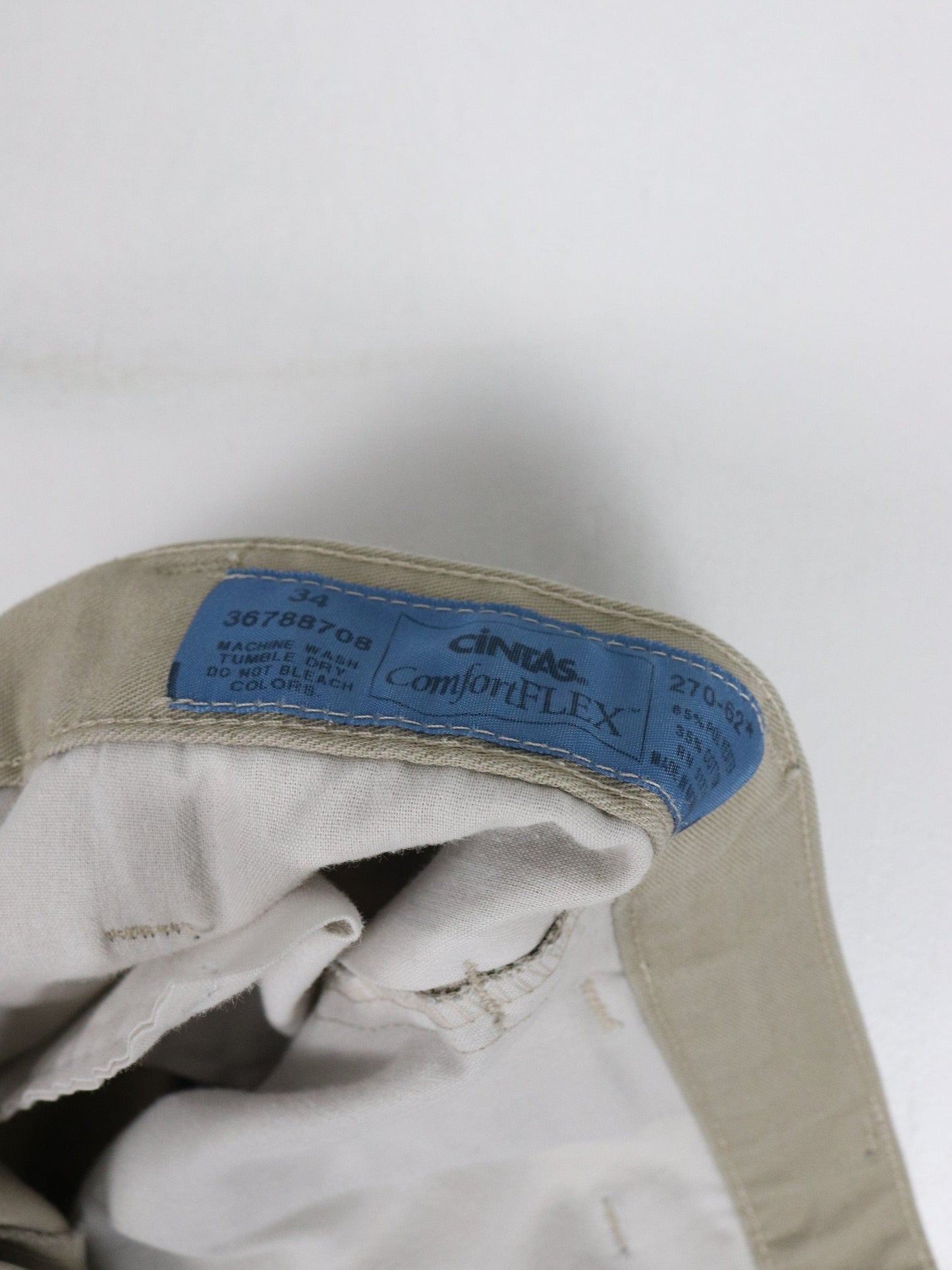 Cintas Pants Mens 34 x 30 Beige Cargo Chino