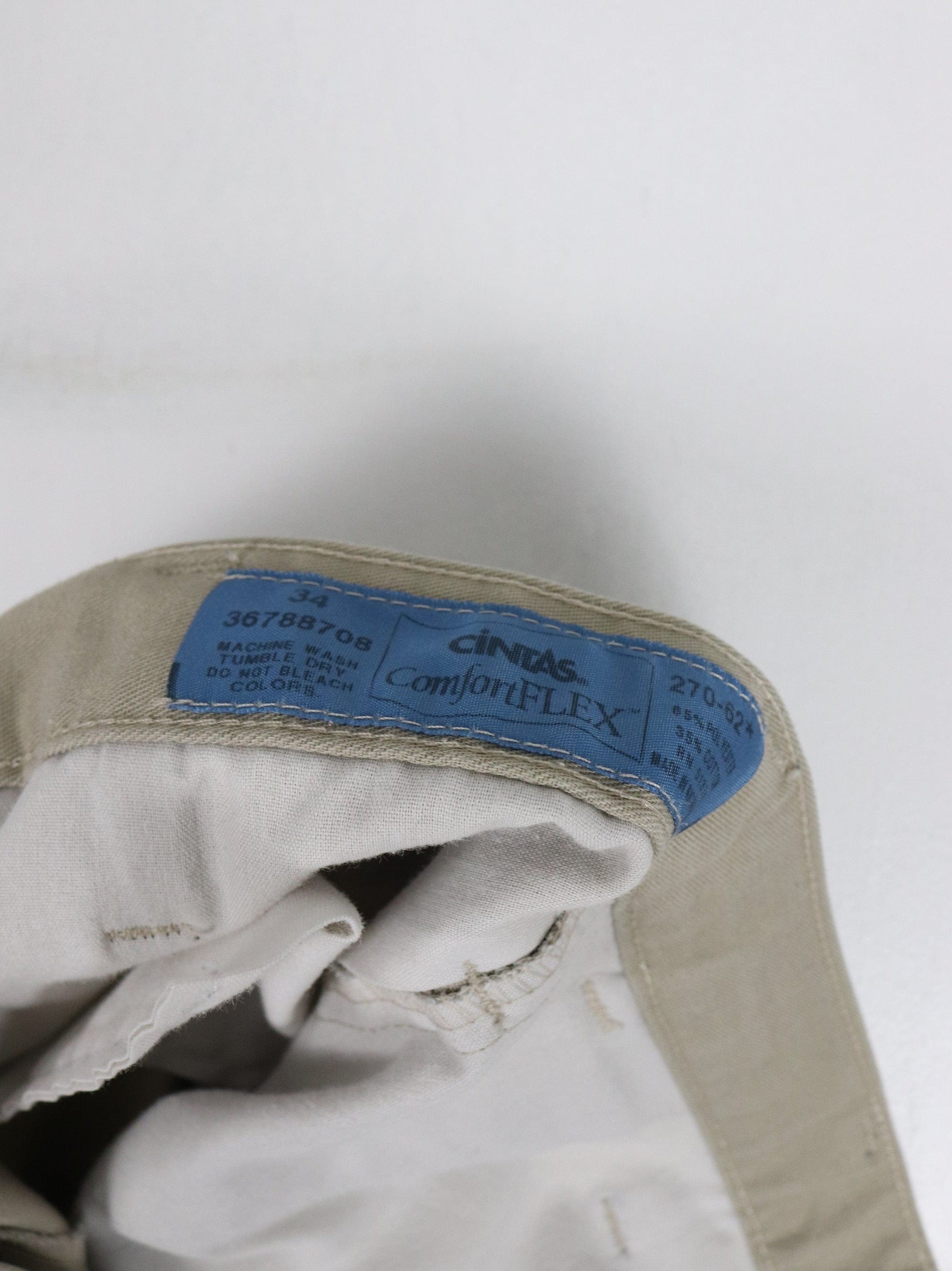 Cintas Pants Mens 34 x 30 Beige Cargo Chino