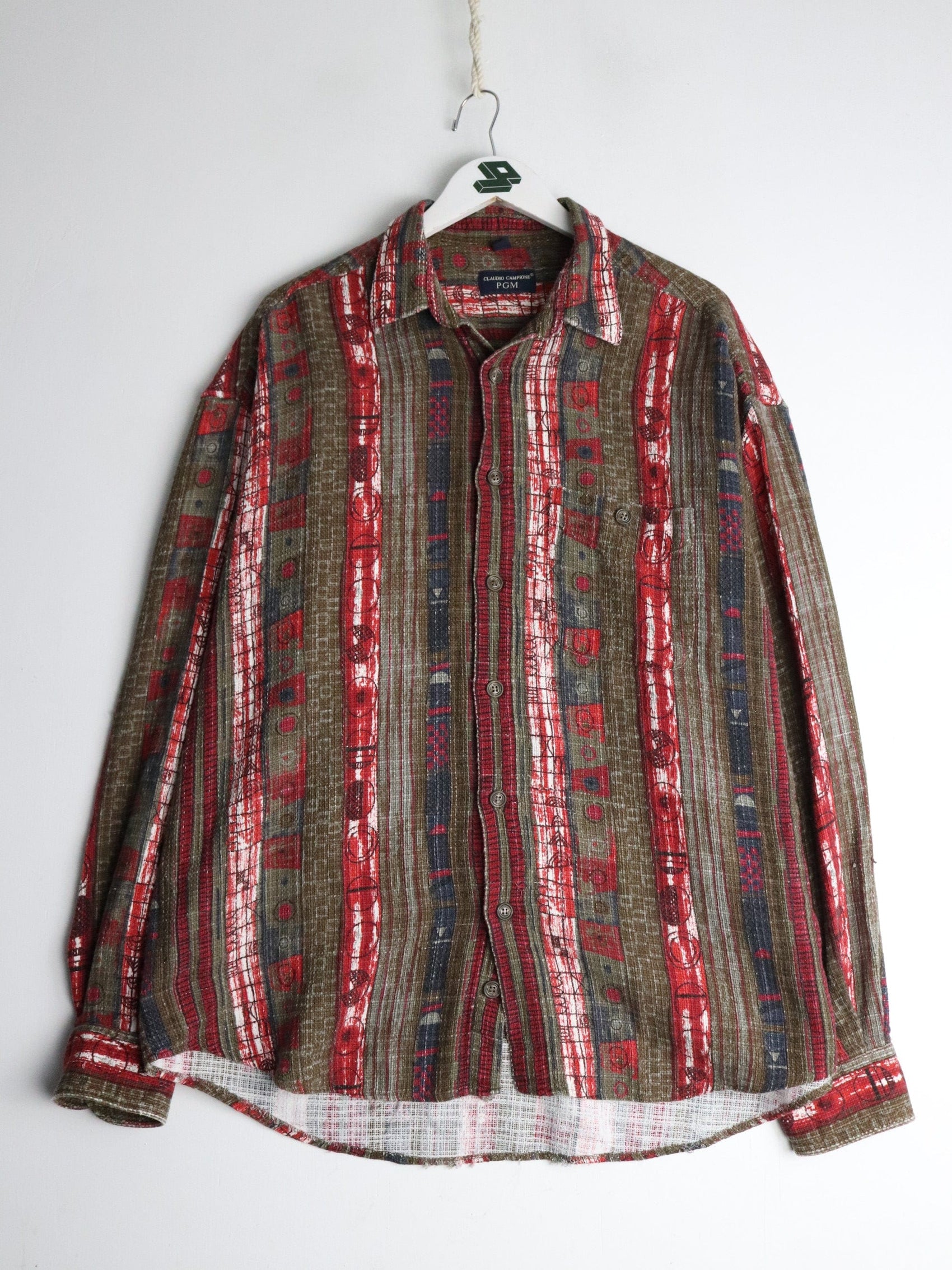 Claudio Campione Shirt Mens 2XL Red Button Up from propervintagecanada