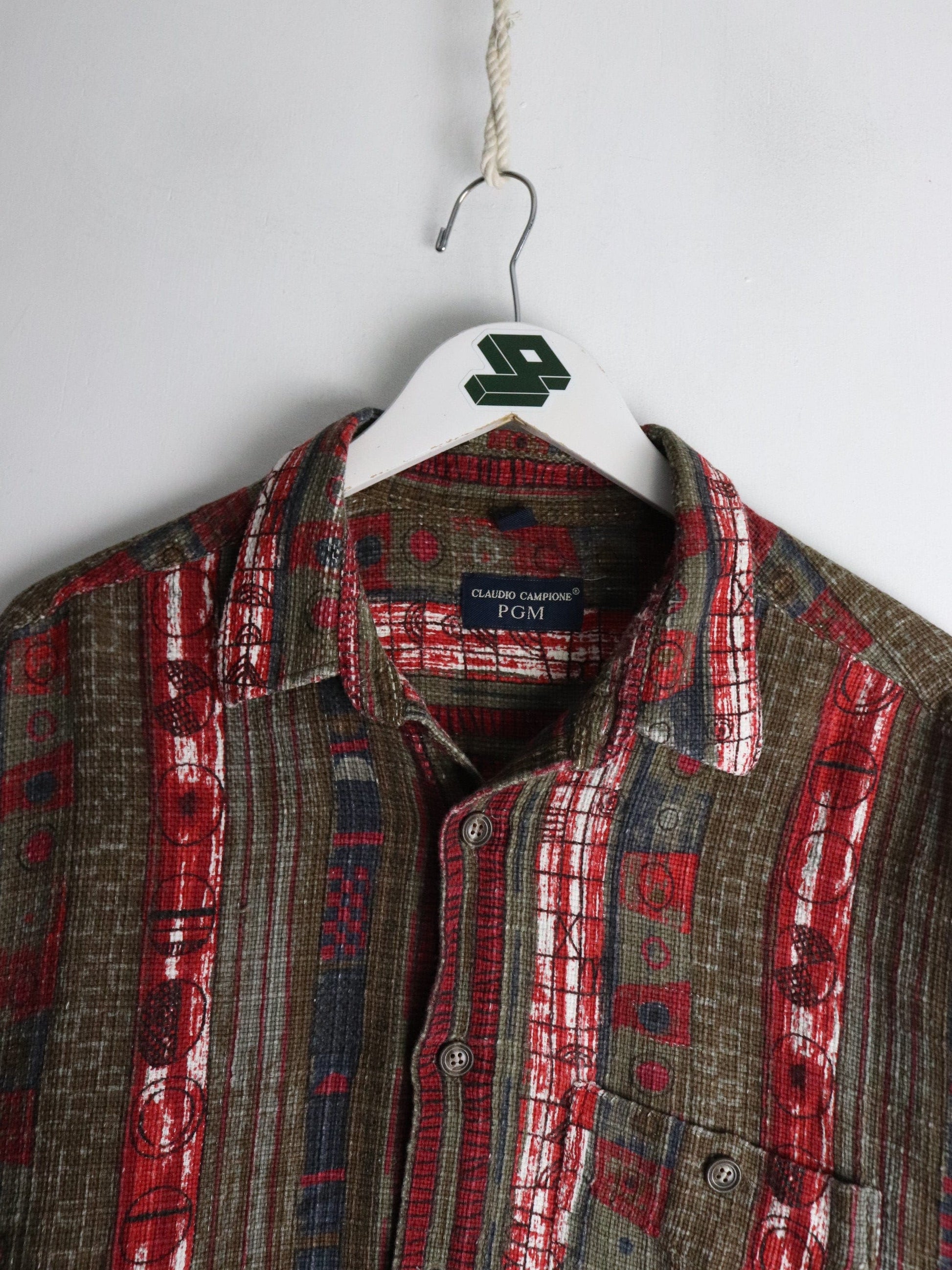 Claudio Campione Shirt Mens 2XL Red Button Up from propervintagecanada