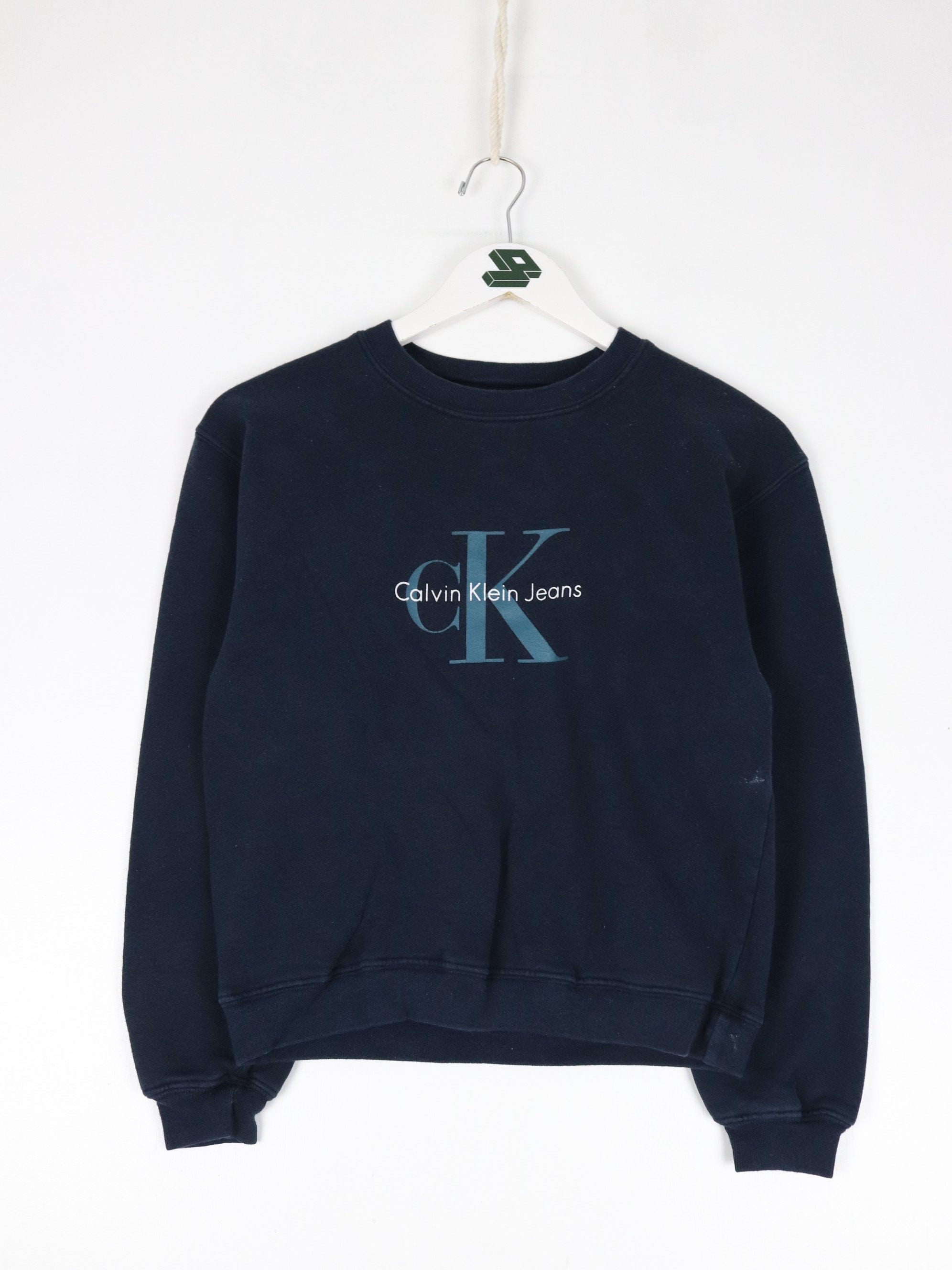 Vintage Calvin Klein Sweatshirt Youth Large Blue 90s Sweater